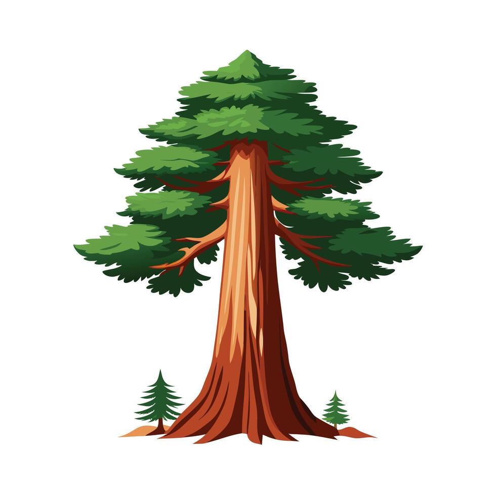 Beautiful Single Big Tree Illustration vector