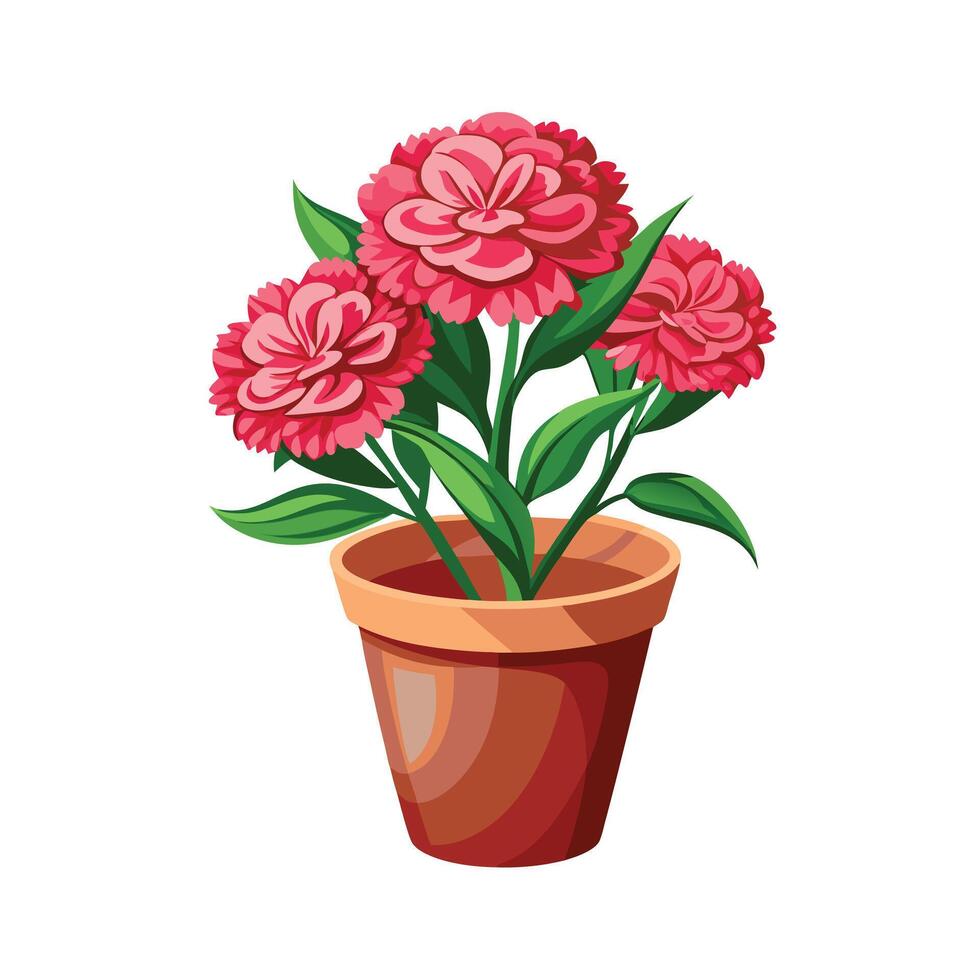 Beautiful Flowerpot Houseplant Illustration vector