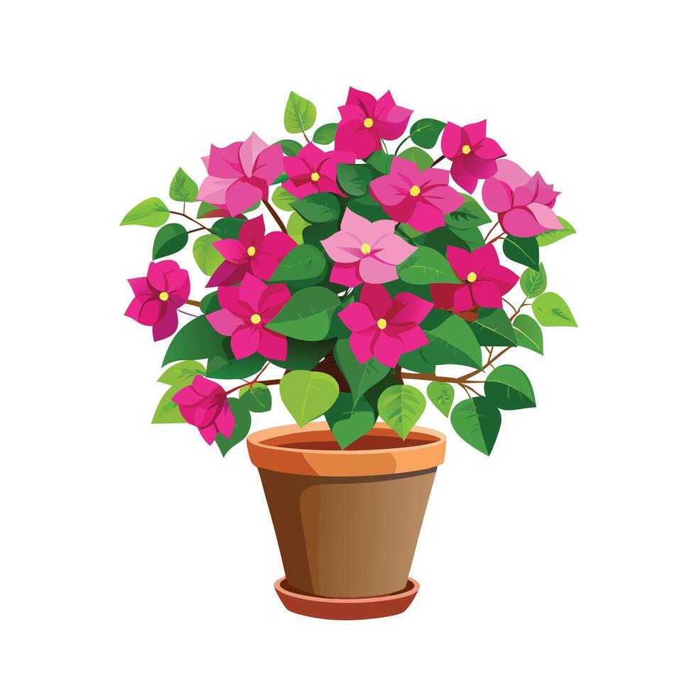 Beautiful Flowerpot Houseplant Illustration vector