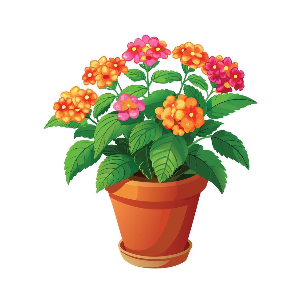 Beautiful Flowerpot Houseplant Illustration vector