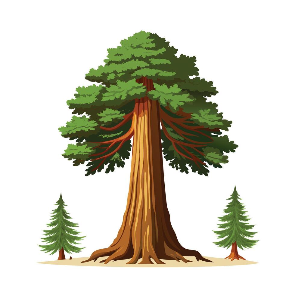 Beautiful Single Big Tree Illustration vector