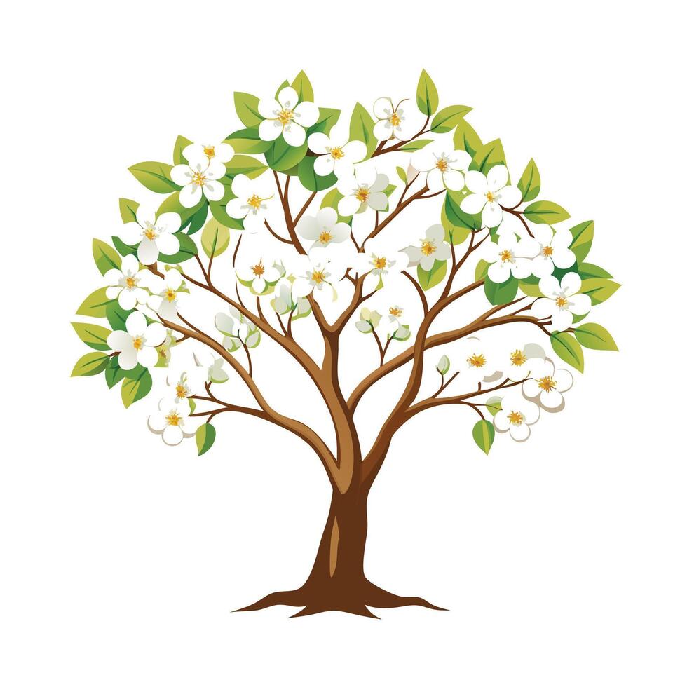 Beautiful Single Big Tree Illustration vector