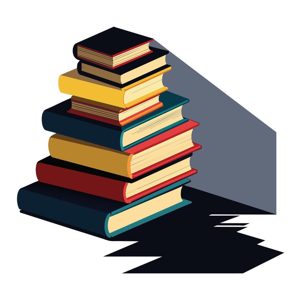 Book stack Illustration concept vector