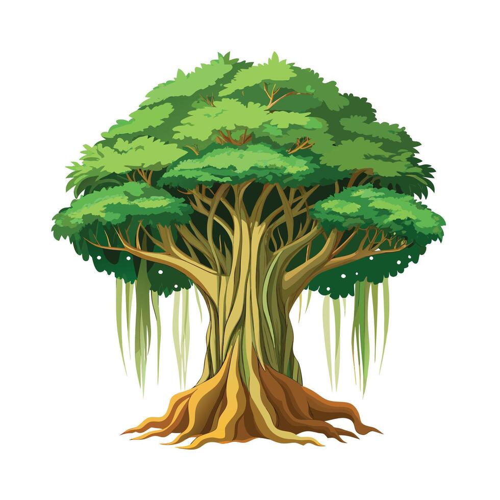 Beautiful Single Big Tree Illustration vector