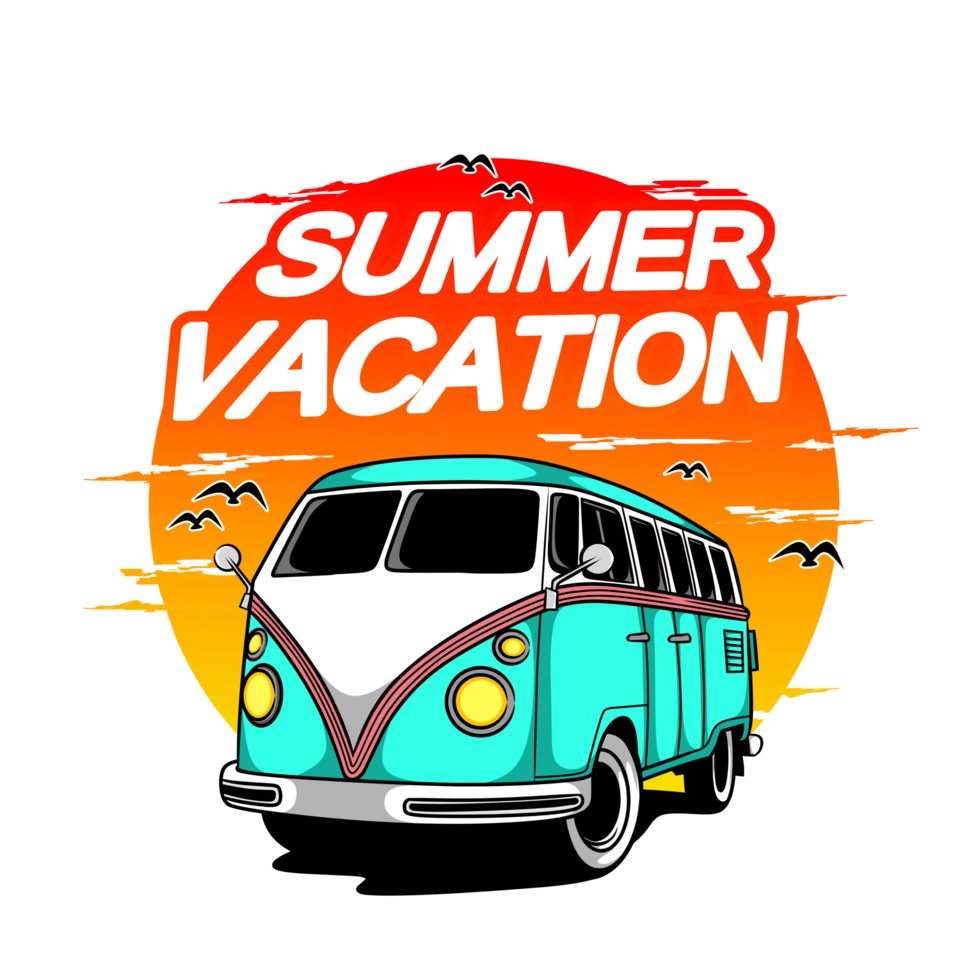 Custom summer vacation design for illustrator and graphic designer png