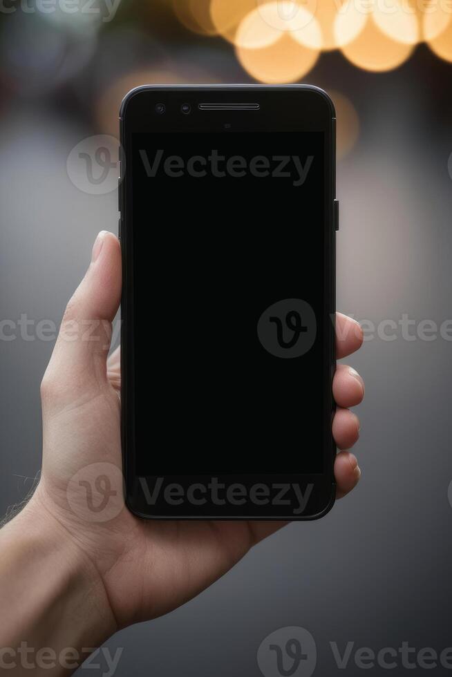 Close-up of a person's hand holding a smartphone photo
