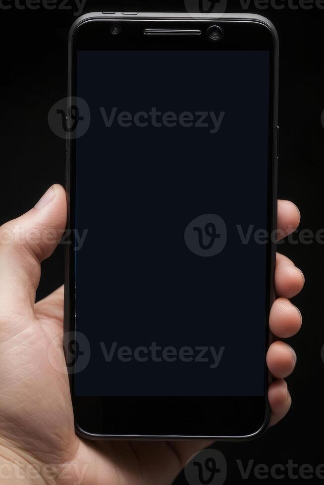 Close-up of a person's hand holding a smartphone photo