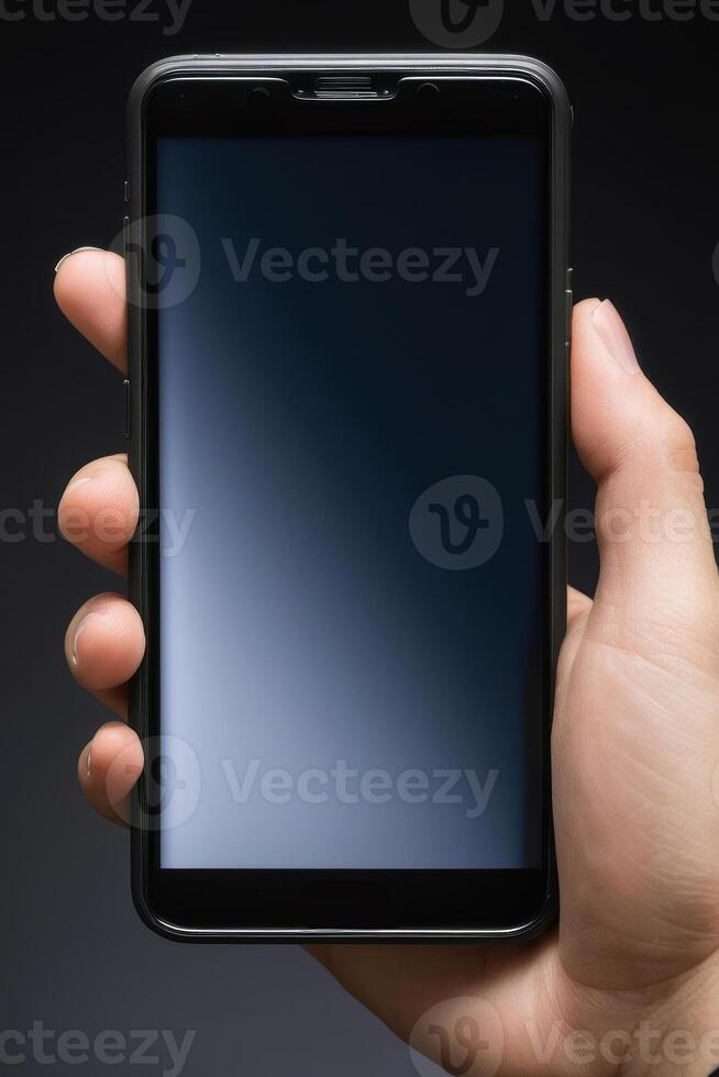 Close-up of a person's hand holding a smartphone photo