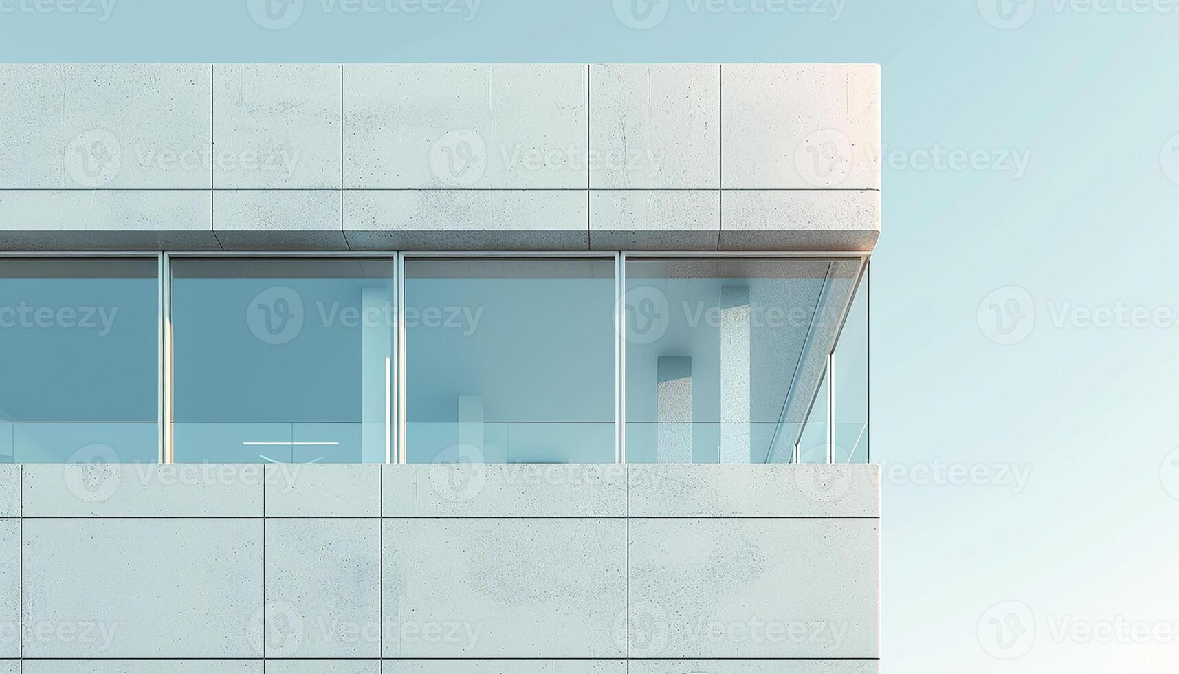 Minimalism, modern building in blue tones photo