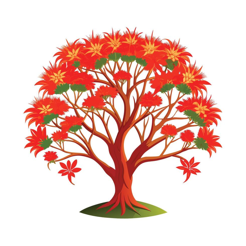 Beautiful Single Big Tree Illustration vector
