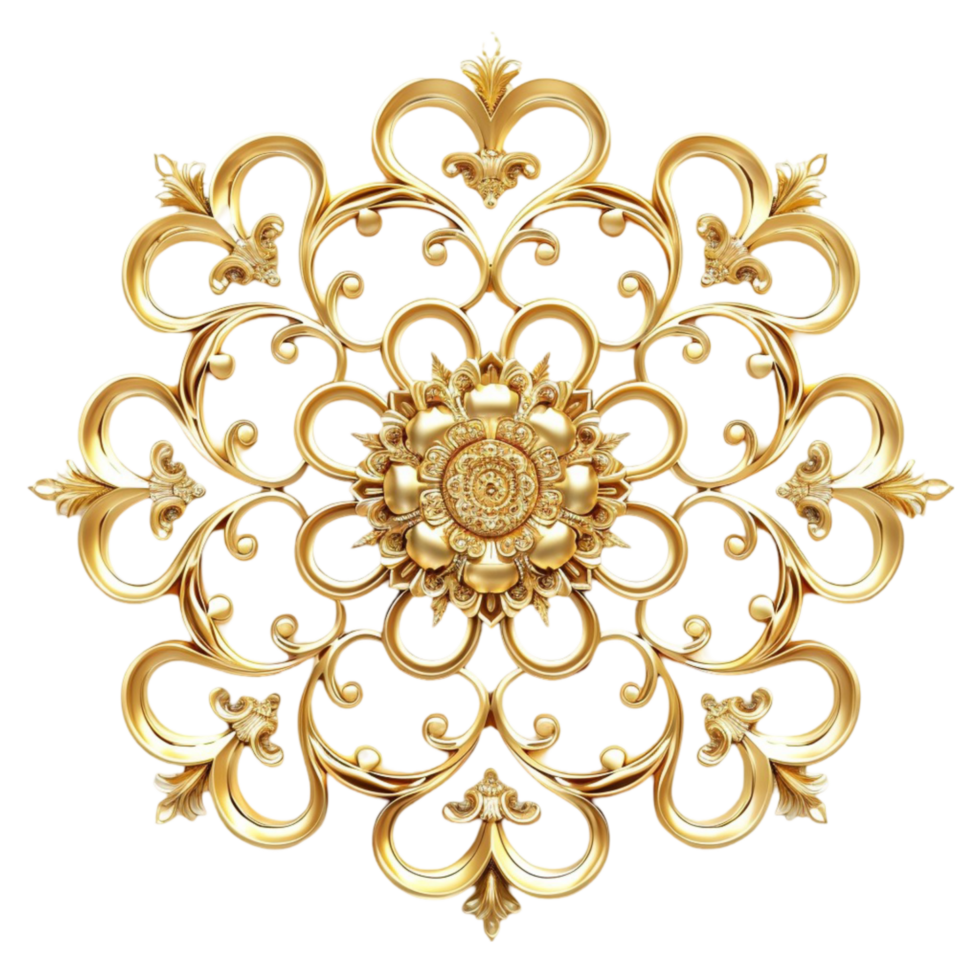 golden flower design png