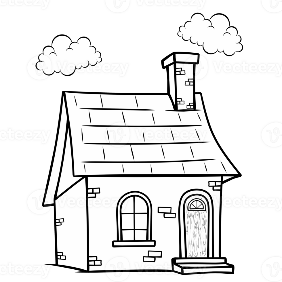 illustration of fairy house coloring page png