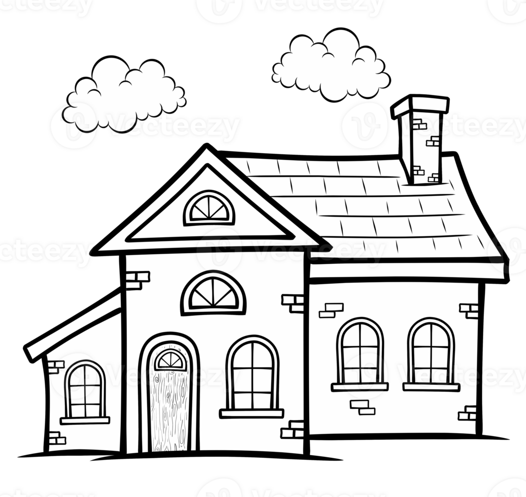 illustration of fairy house coloring page png