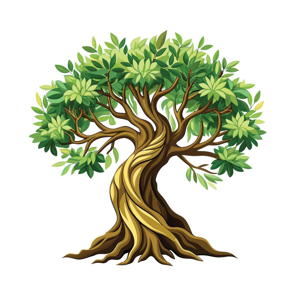 Beautiful Single Big Tree Illustration vector