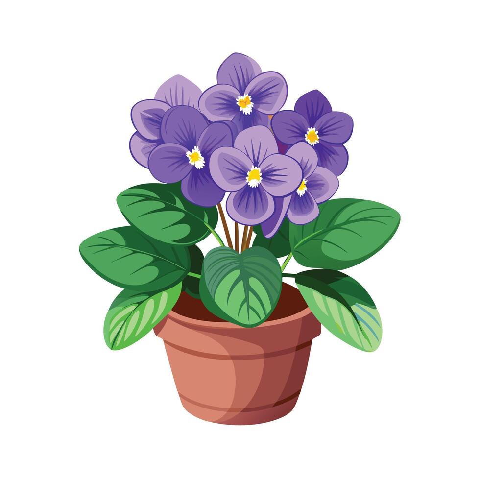 Beautiful Flowerpot Houseplant Illustration vector