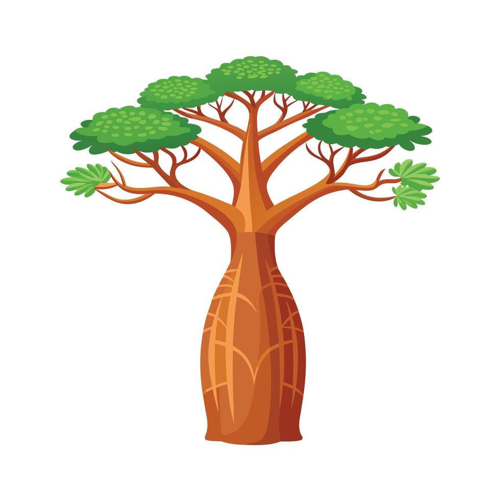 Beautiful Single Big Tree Illustration vector