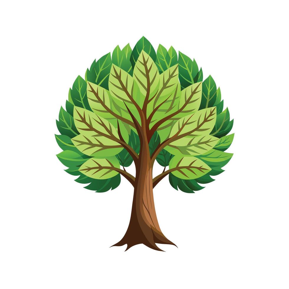 Beautiful Single Big Tree Illustration vector