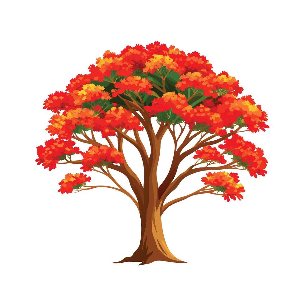Beautiful Single Big Tree Illustration vector