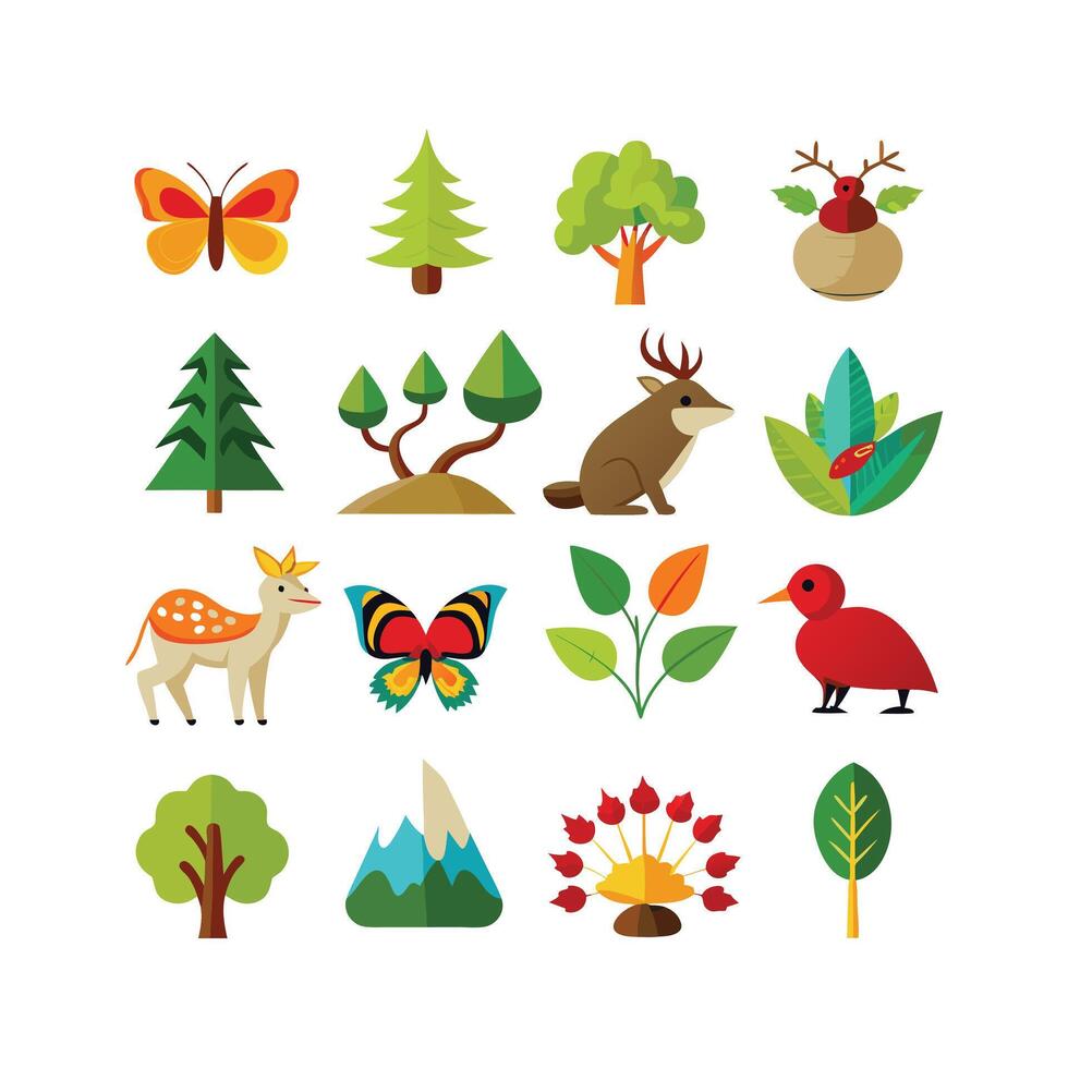 Nature Icon Set Collection Illustration vector