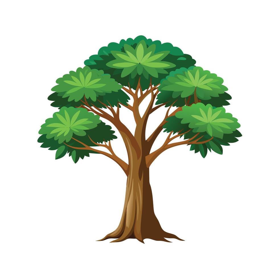 Beautiful Single Big Tree Illustration vector