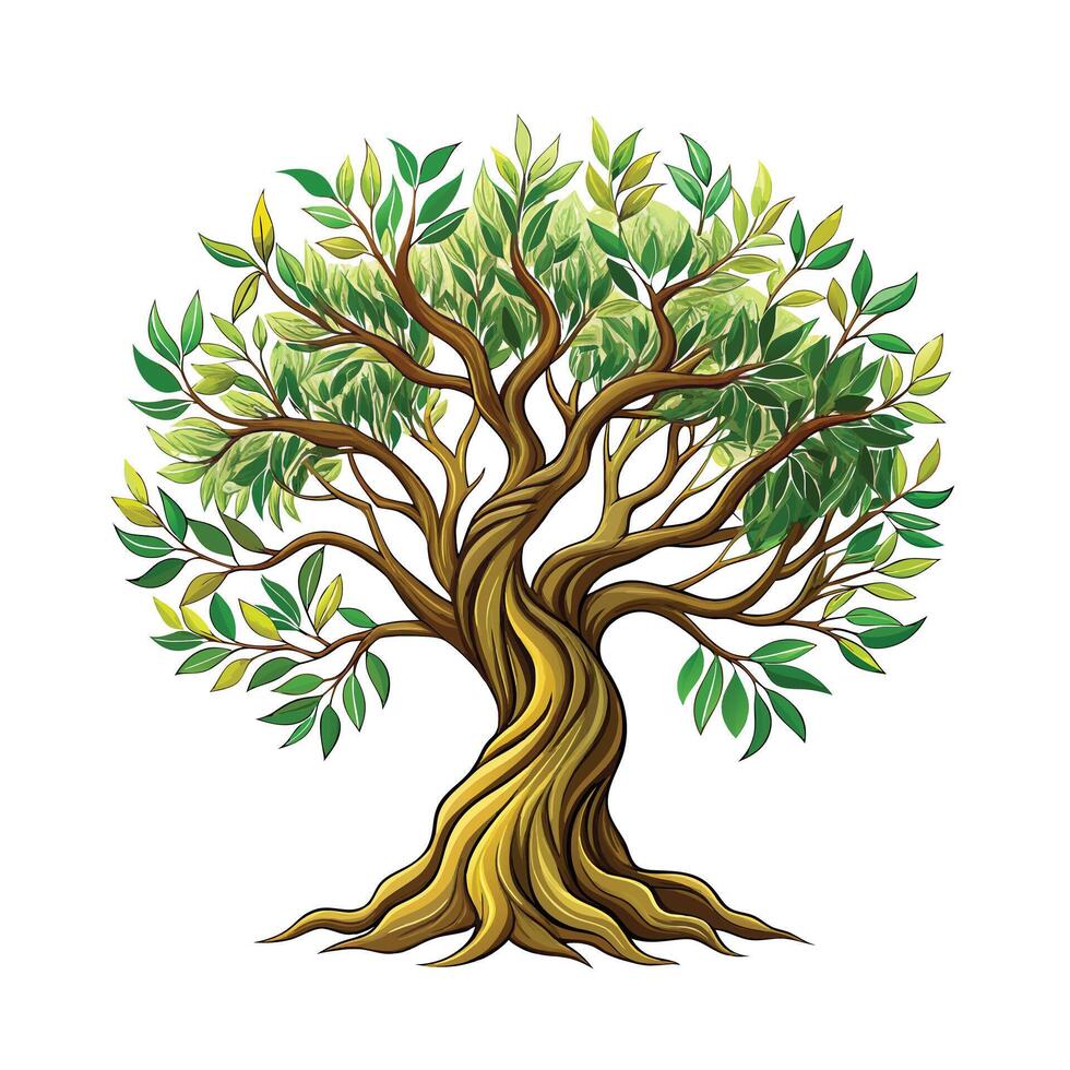 Beautiful Single Big Tree Illustration vector