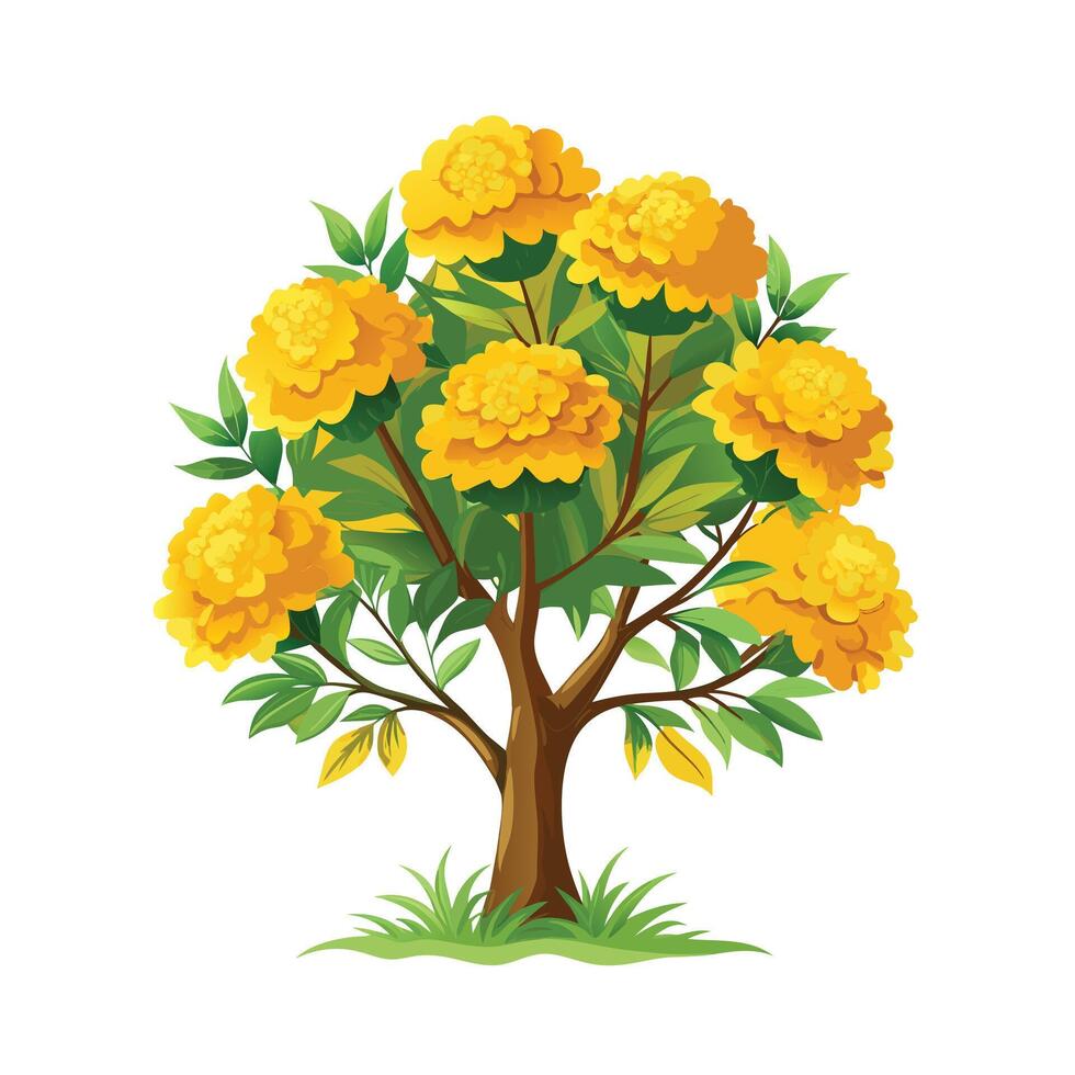 Beautiful Single Big Tree Illustration vector