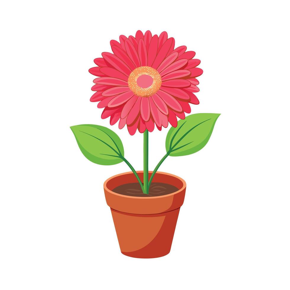 Beautiful Flowerpot Houseplant Illustration vector