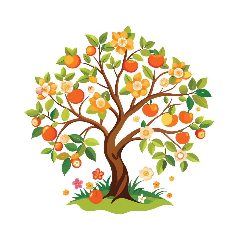 Beautiful Single Big Tree Illustration vector
