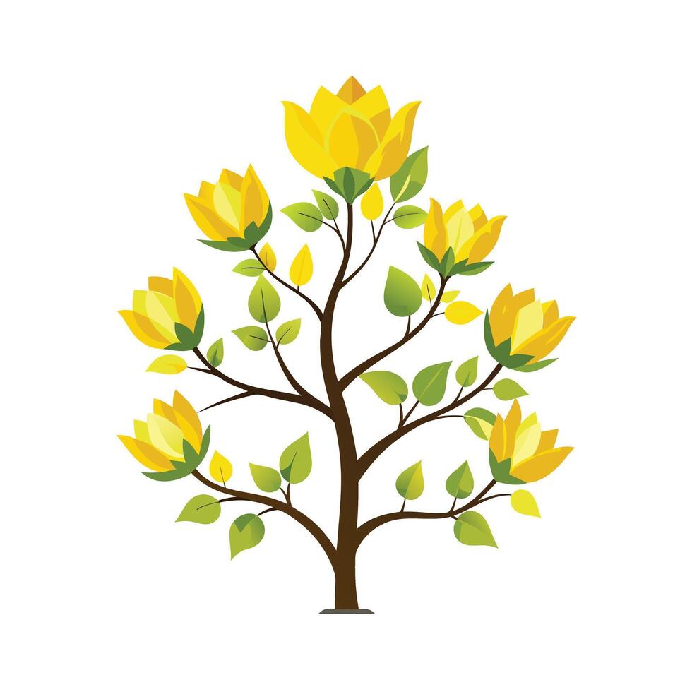 Beautiful Single Big Tree Illustration vector
