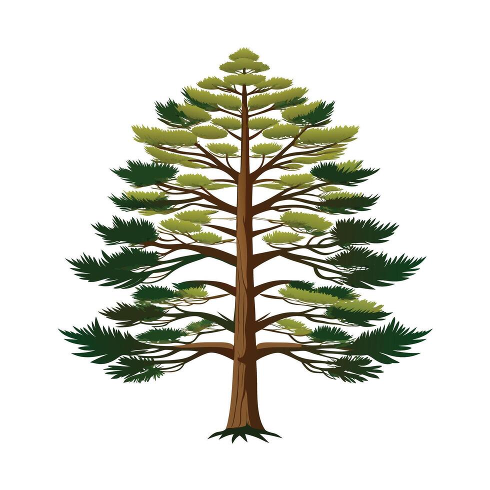 Beautiful Single Big Tree Illustration vector