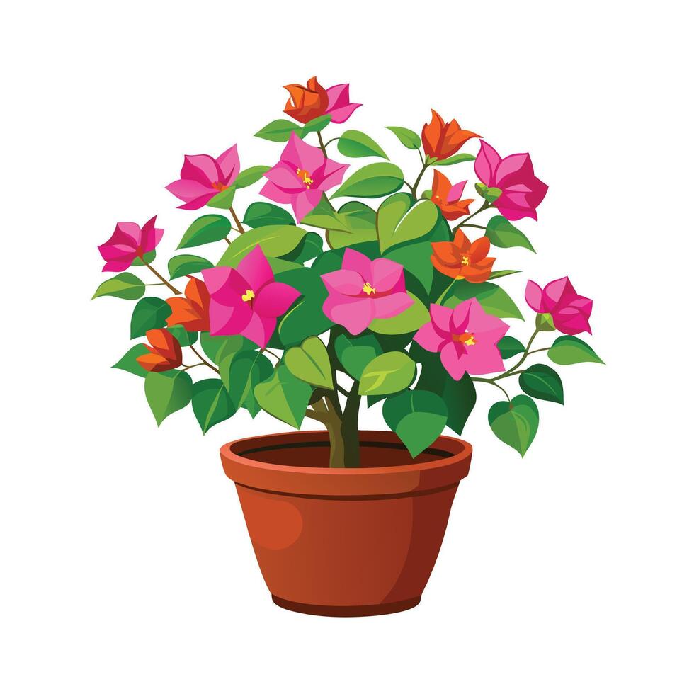 Beautiful Flowerpot Houseplant Illustration vector