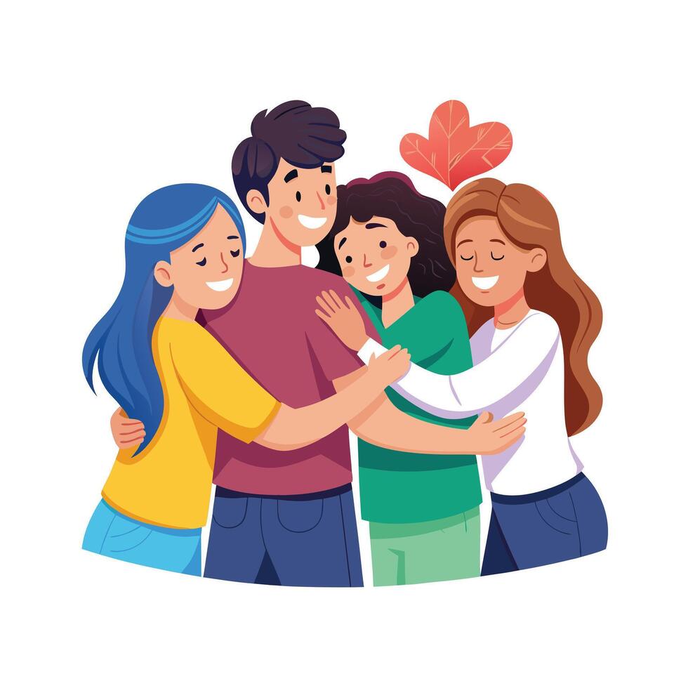 Friends Special, Love and Emotional Moment Illustration Concept for Friendship Day vector