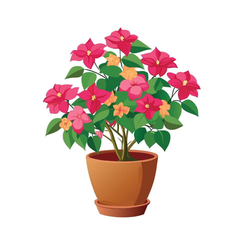 Beautiful Flowerpot Houseplant Illustration vector