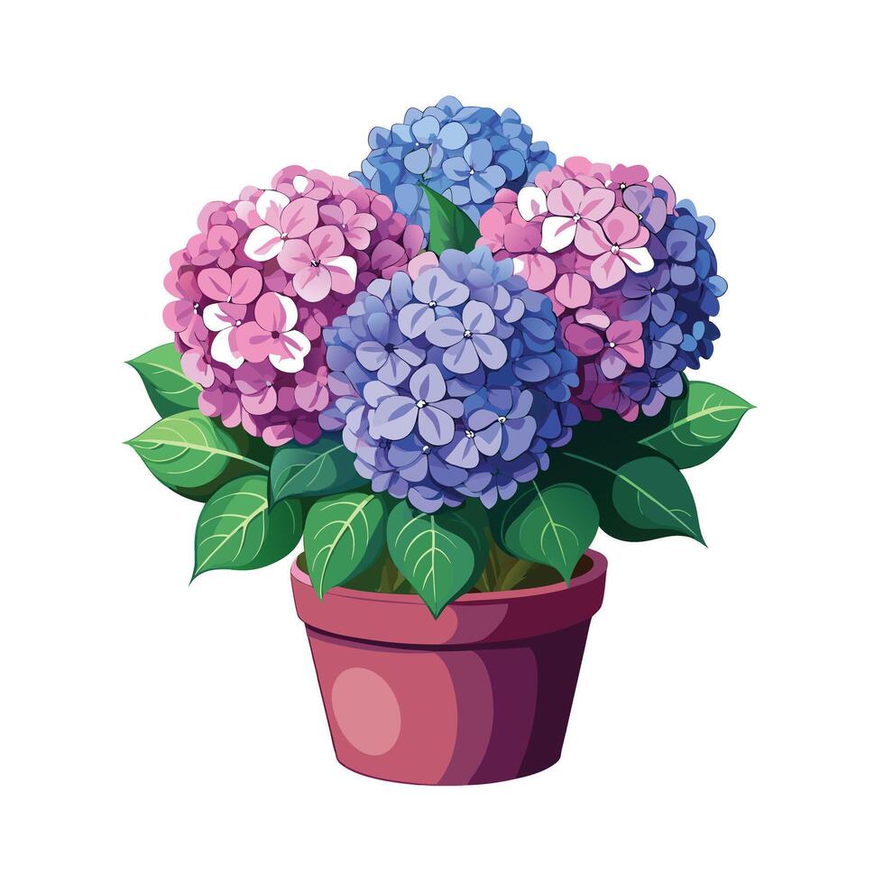 Beautiful Flowerpot Houseplant Illustration vector
