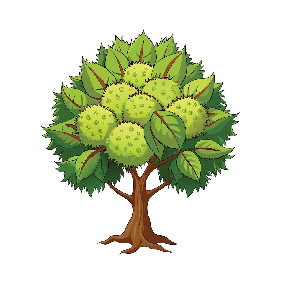 Beautiful Single Big Tree Illustration vector