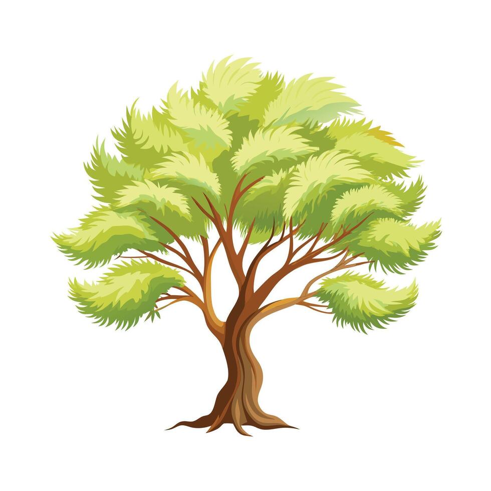 Beautiful Single Big Tree Illustration vector