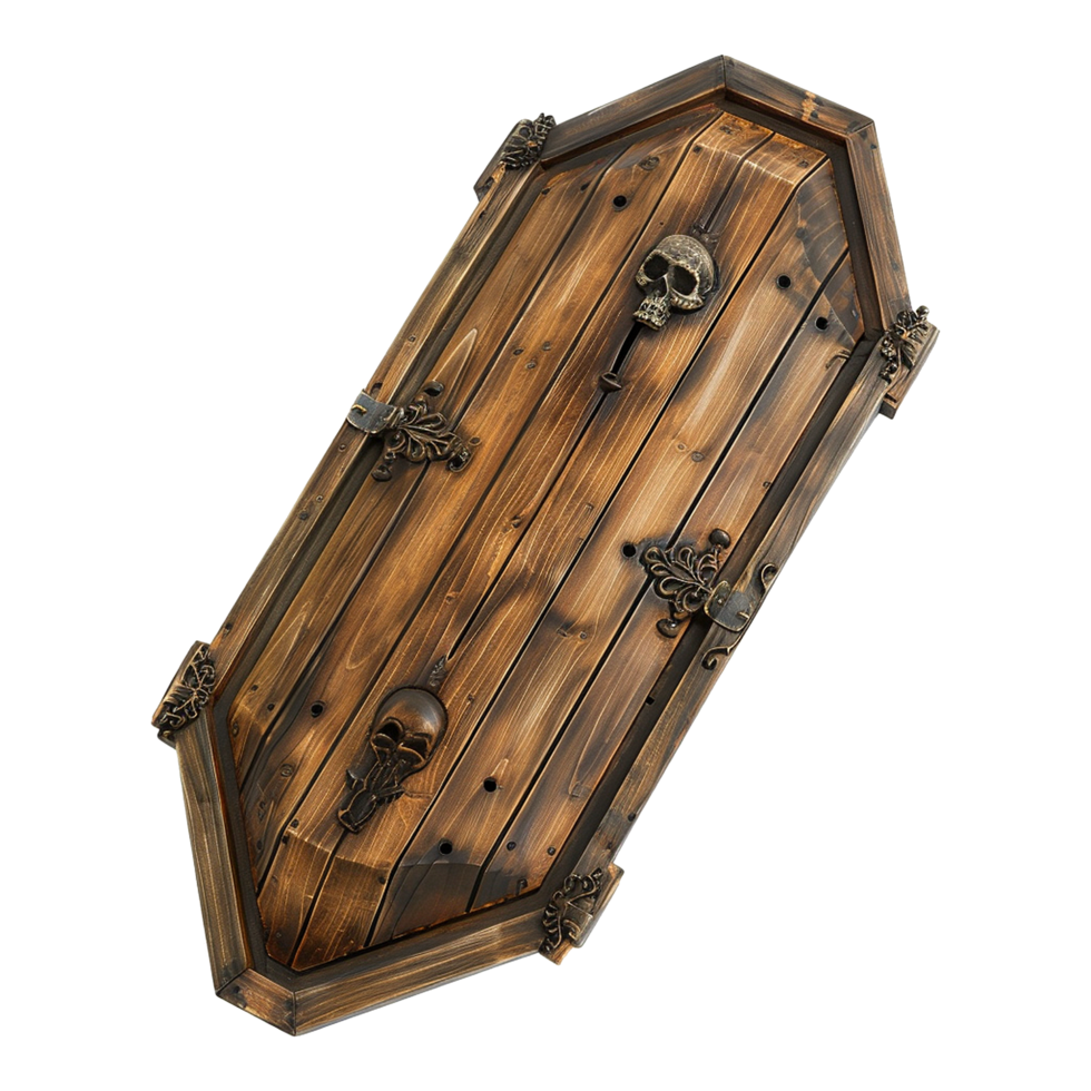 Wooden Coffin isolated on transparent background png