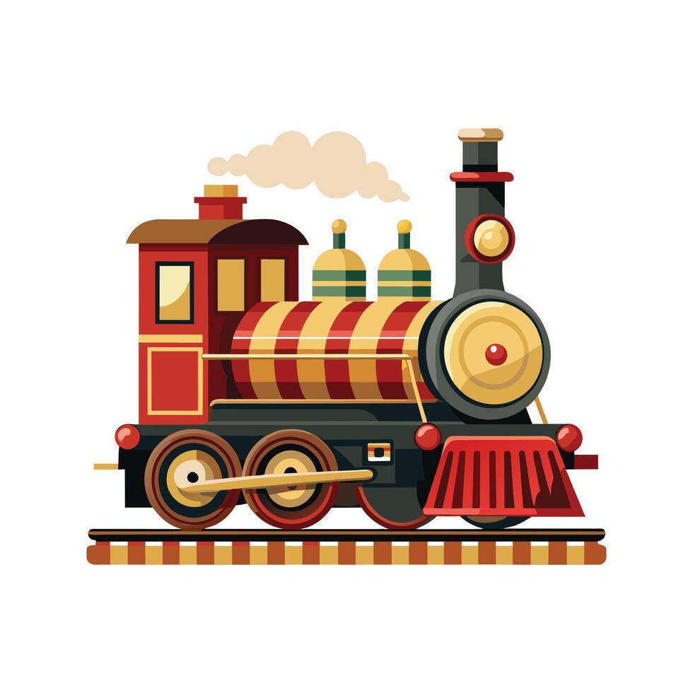 Retro style steam engine train illustration vector