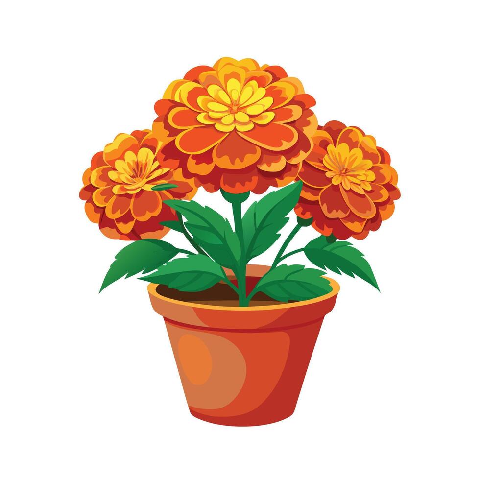 Beautiful Flowerpot Houseplant Illustration vector