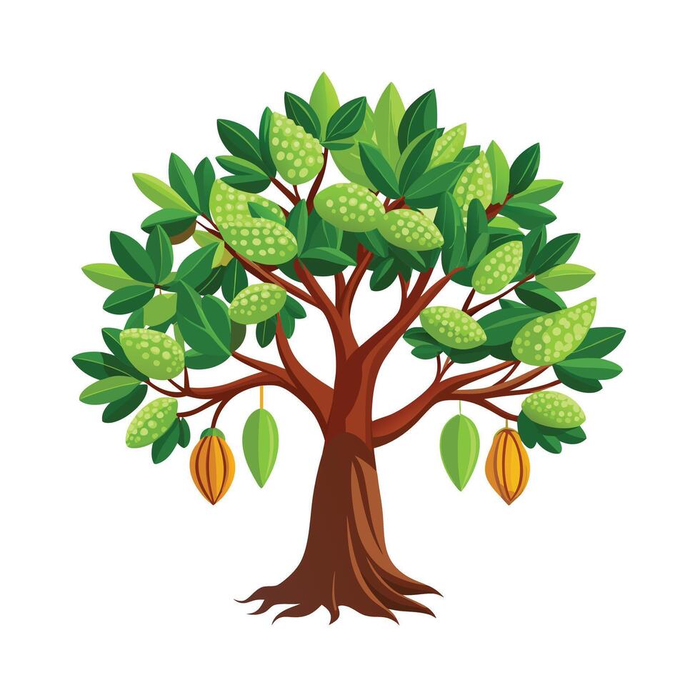 Beautiful Single Big Tree Illustration vector