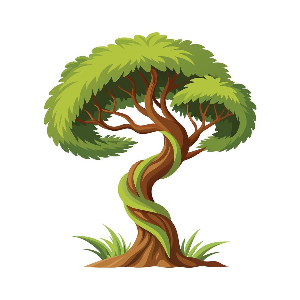 Beautiful Single Big Tree Illustration vector