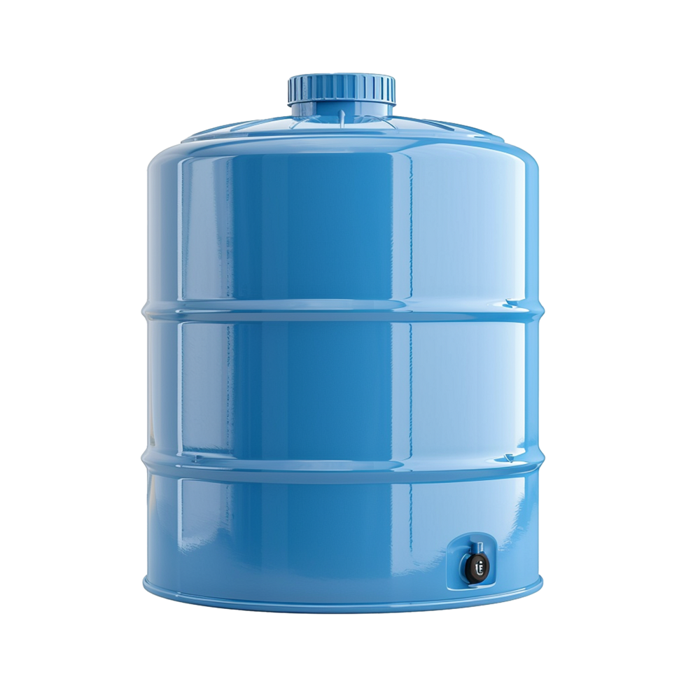 Blue plastic water tank isolated on transparent background png