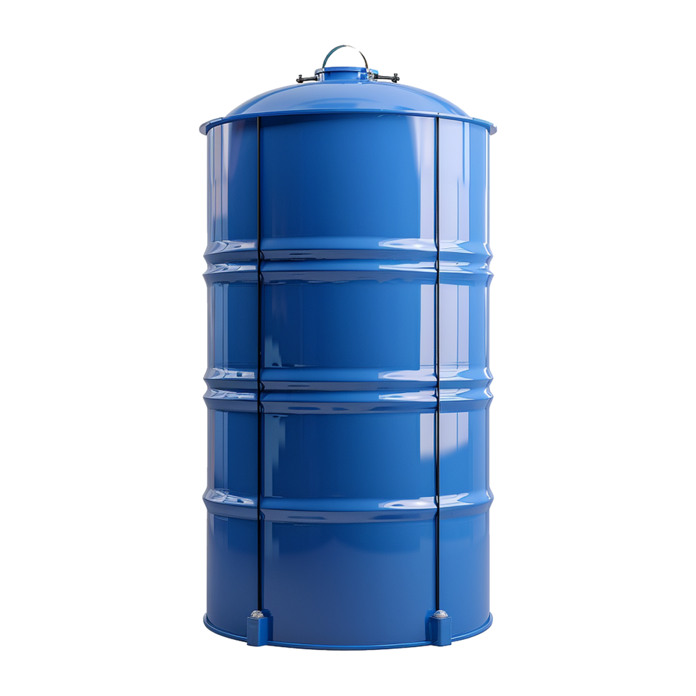 Blue plastic water tank isolated on transparent background png