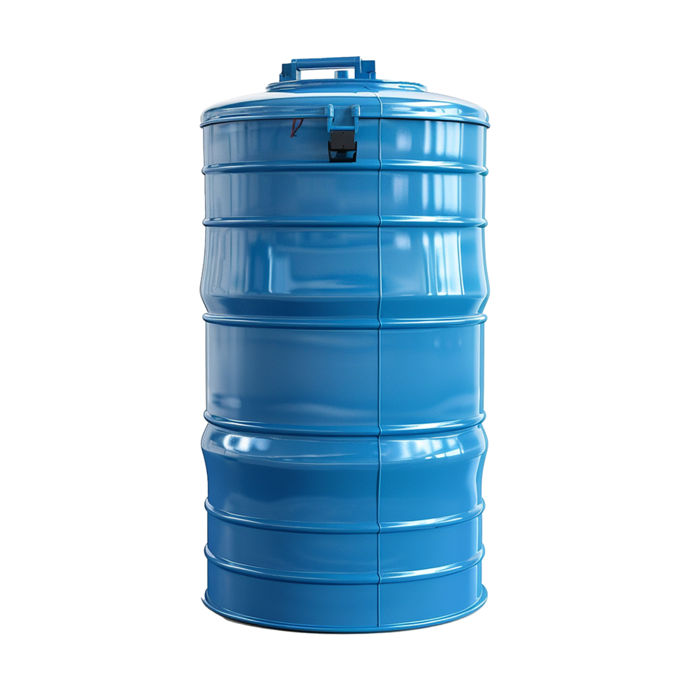 Blue plastic water tank isolated on transparent background png