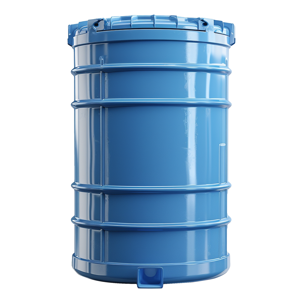 Blue plastic water tank isolated on transparent background png