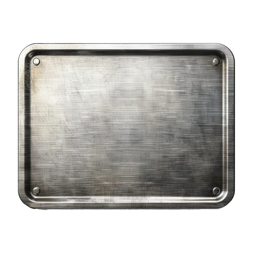 Blank rectangle metal plate isolated on transparent background png