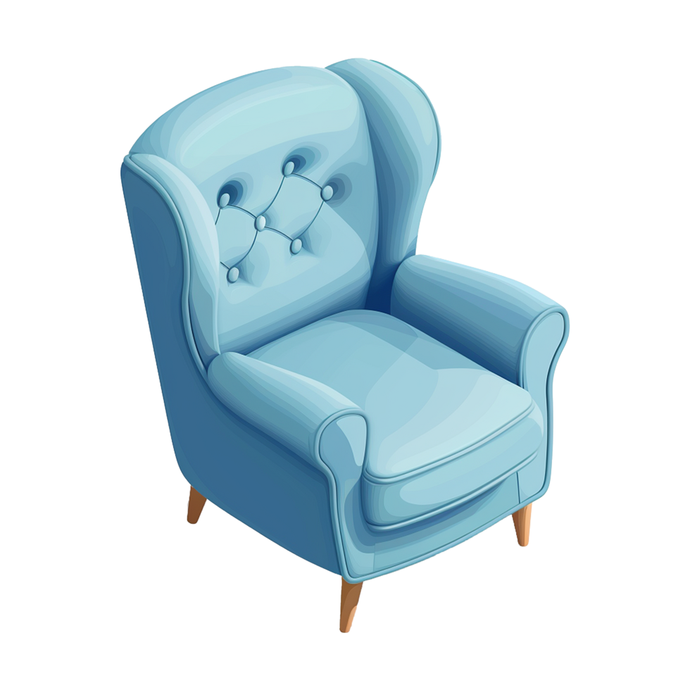 Isometric Armchair 3D rendering isolated on transparent background png
