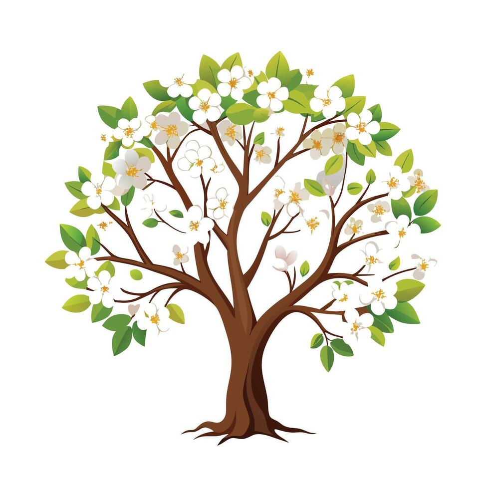 Beautiful Single Big Tree Illustration vector