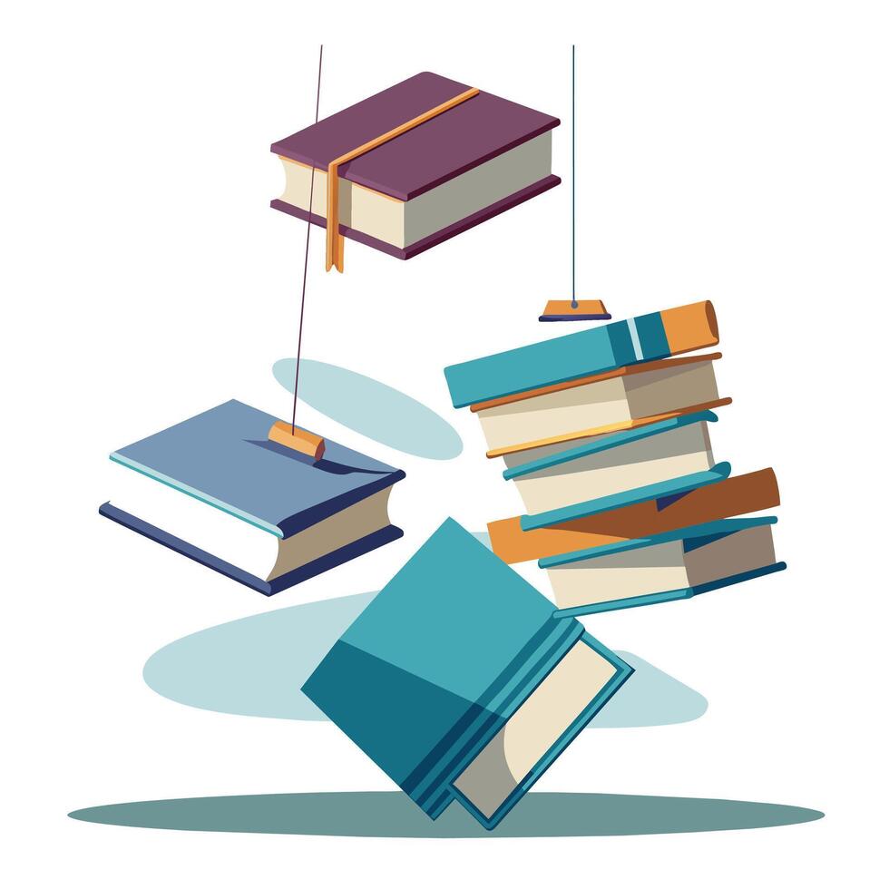 Book stack Illustration concept vector