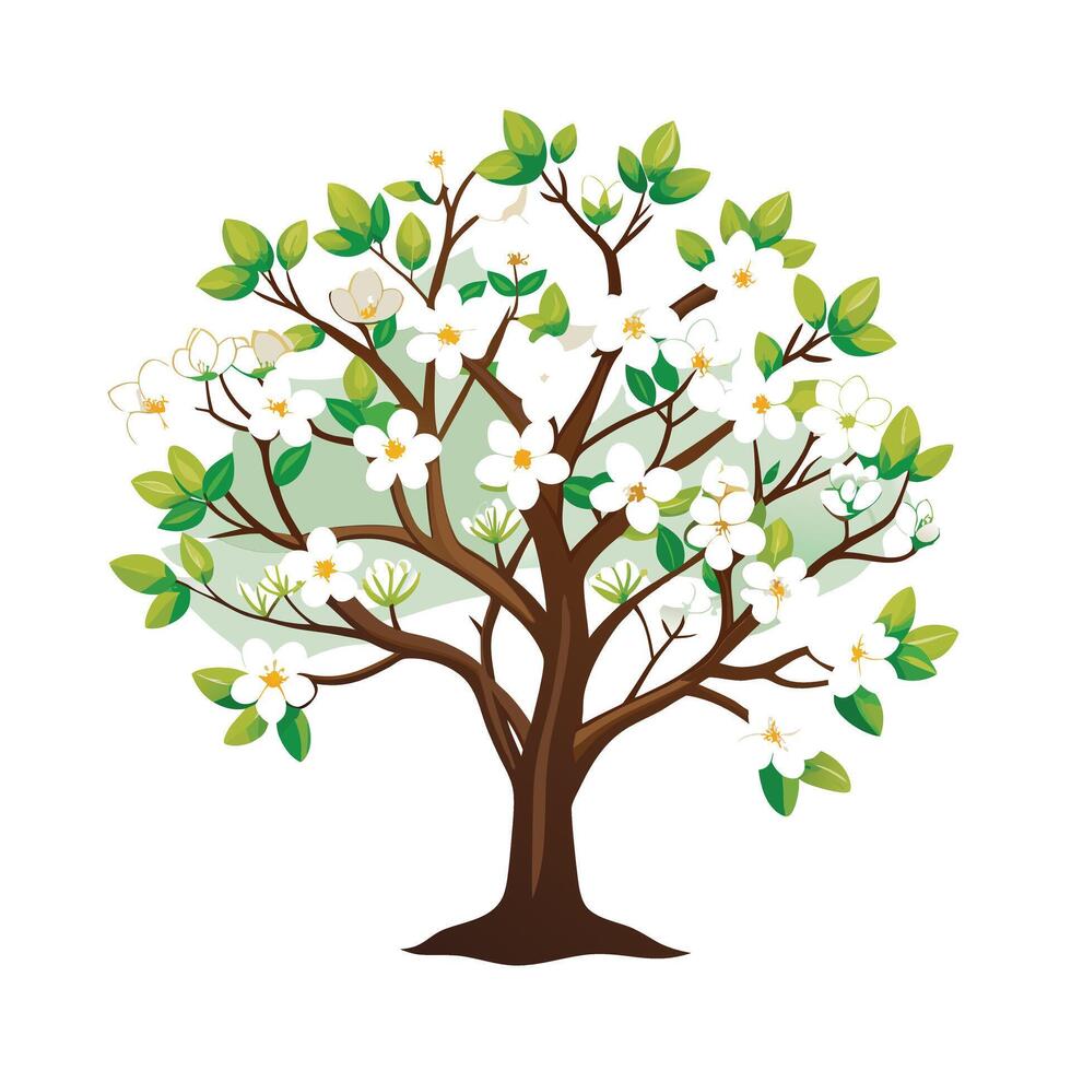 Beautiful Single Big Tree Illustration vector